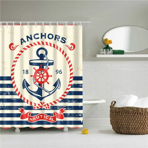 Rideau de Douche en Tissu Polyester, 28 Motifs au Choix, 90 à 240 cm
