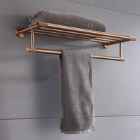 Ensemble d'Accessoires de Salle de Bain Or Rose Laiton Moleté