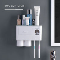 Porte-Brosse Mural Magnétique avec Tiroir et Distributeur de Dentifrice, 2 à 4 Gobelets