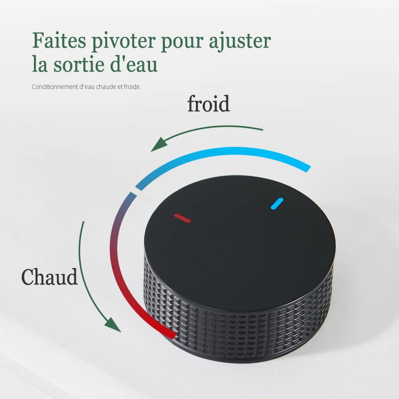 Mitigeur Lavabo Haut 2 Trous Laiton, Bec Pivotant 360°, 5 Finitions
