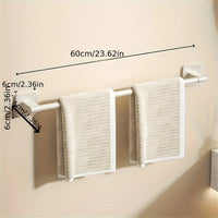Porte-Serviette sur Pied Aluminium Blanc Ajustable 40-60 cm