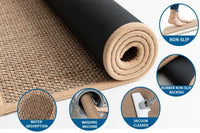 Tapis de Cuisine Tissé Aspect Lin Lavable Antidérapant, 6 Tailles