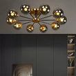 Plafonnier Cuisine Design à Globes en Verre 3 à 10 Lampes, Doré