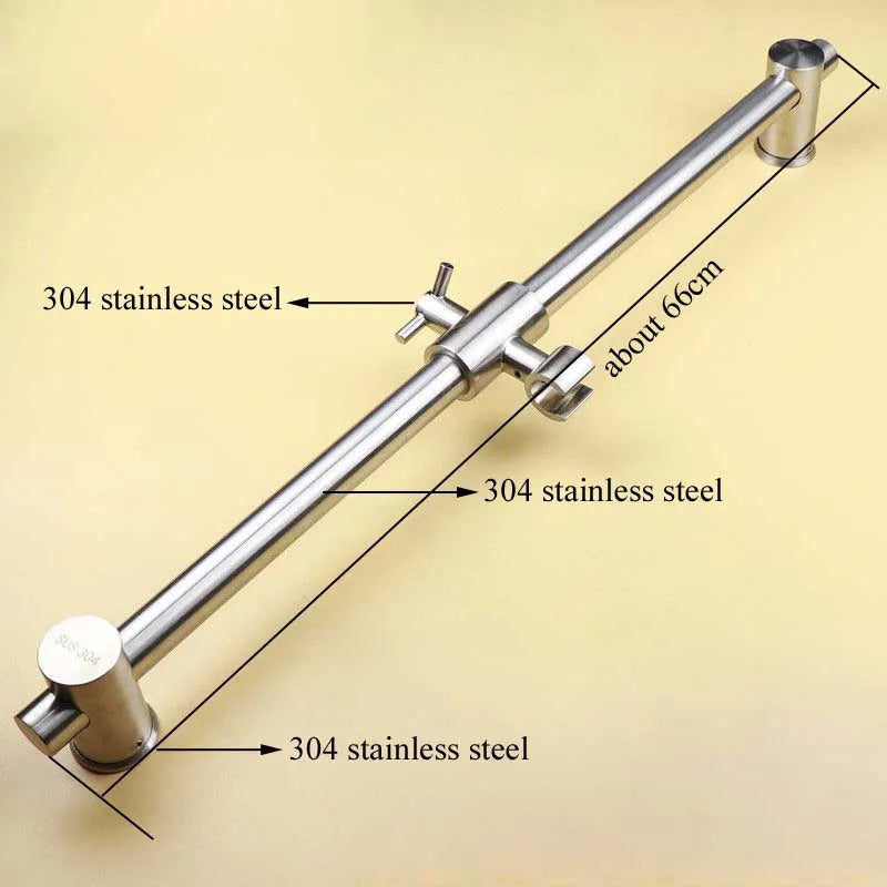 Barre de Douche Coulissante Inox 304 66 cm, Rail et Pièces Détachées