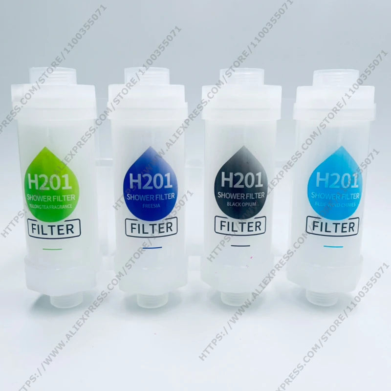 Filtre de Douche Parfumé Freesia, Thé Yulong, Carillon Bleu ou Noir