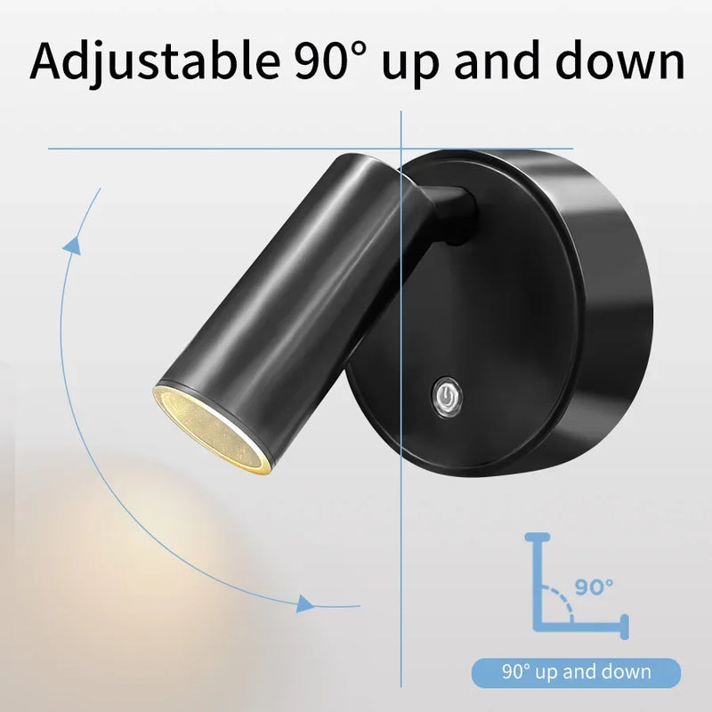 Applique Murale Sans Fil Rechargeable USB-C, Magnétique, Noire, Blanche ou Dorée