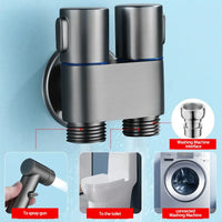Douchette WC Laiton Valve d'Angle Double Sortie