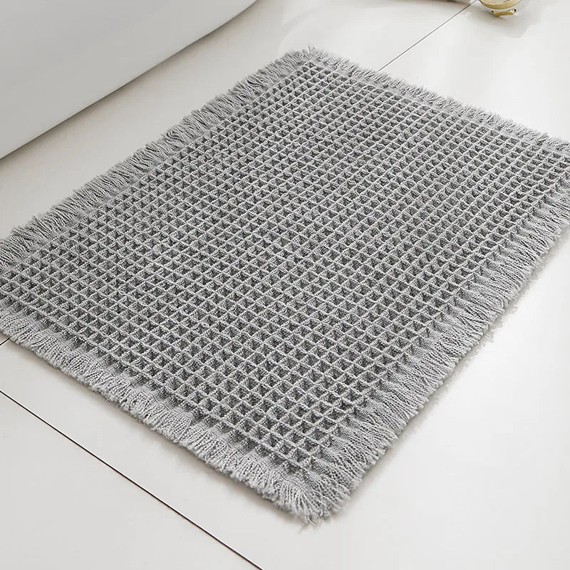 Tapis de Bain à Pompons Antidérapant Ultra Absorbant