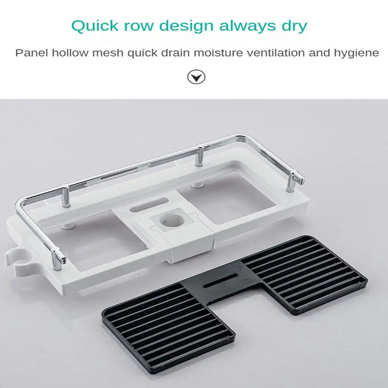 Étagère de Douche ABS pour Barre 22-24 mm, Noir ou Blanc