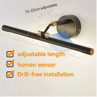 Applique Miroir Salle de Bain LED à Bras Réglable, 43 à 73 cm
