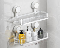 Étagère Salle de Bain à Ventouses Sans Perçage, Simple, Double ou Angle