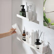 Étagère Salle de Bain Adhésive Sans Perçage, Blanche ou Transparente, 27 cm