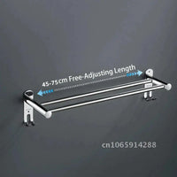 Porte-Serviette Télescopique Mural Inox Poli 45 à 75 cm
