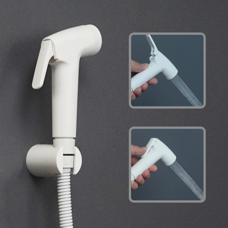 Douchette WC Blanche Pulvérisateur ABS ou Inox avec Flexible et Support Mural