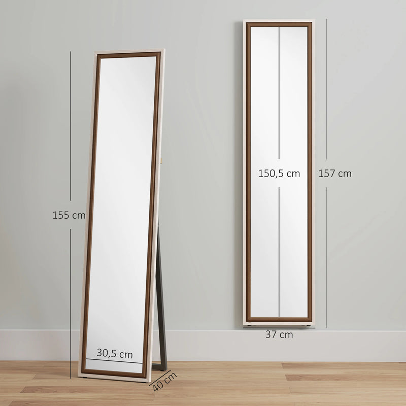 Miroir sur Pied Pleine Longueur Cadre Bicolore 157 cm