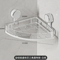 Étagère Salle de Bain à Ventouses Sans Perçage, Simple, Double ou Angle