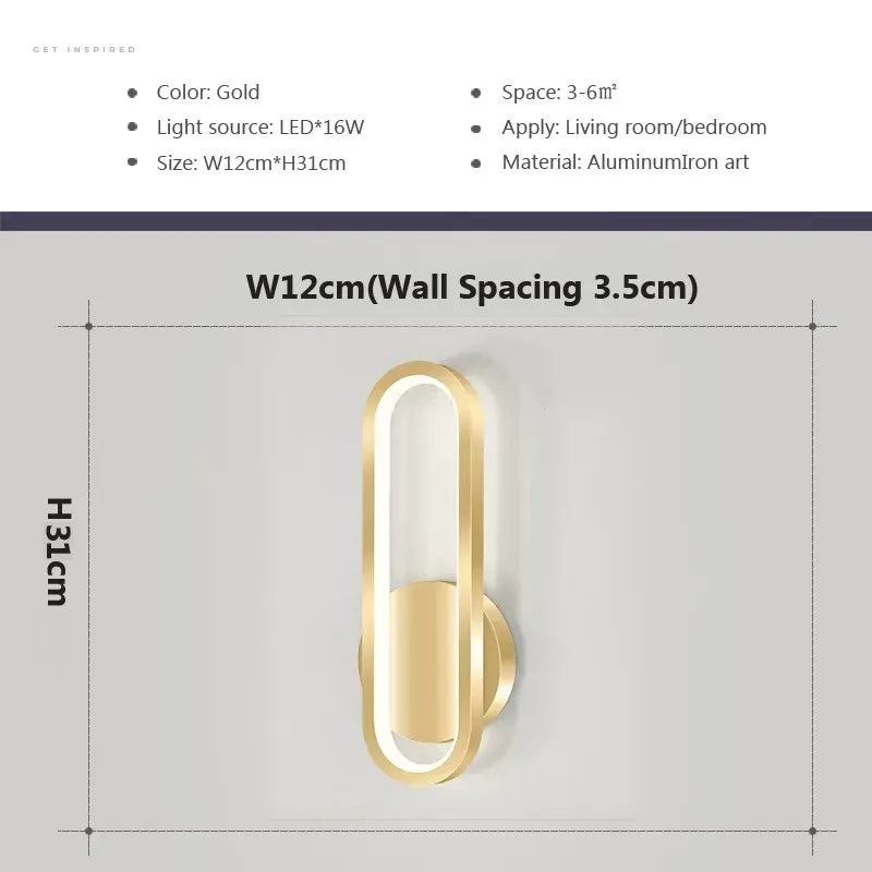 Applique Murale LED Ovale ou Rectangulaire, 4 Finitions, 16 ou 28 W