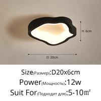 Plafonnier LED Cuisine Forme Organique Noir Blanc