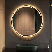 Miroir LED Rond Salle de Bain Éclairage Spirale Anti-Buée Tactile