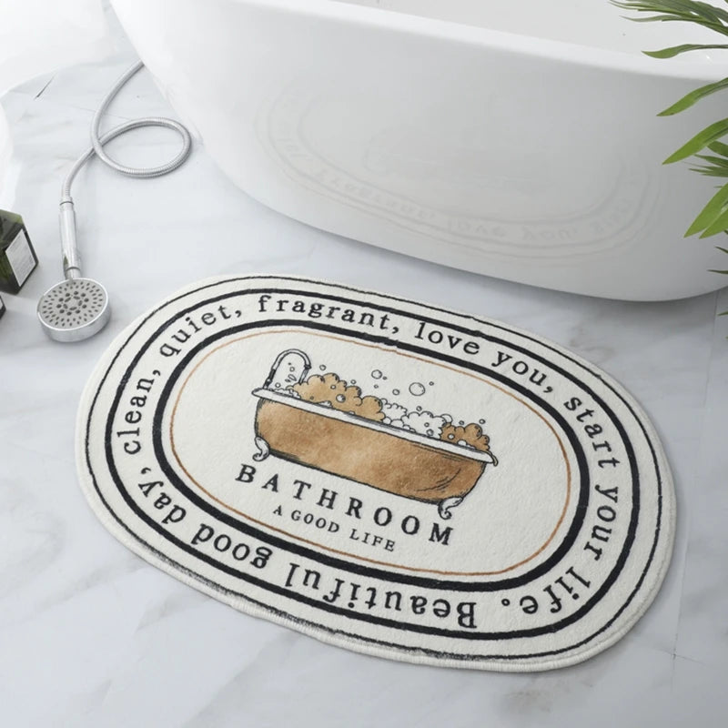 Tapis de Bain Épais Moelleux Antidérapant Motifs Variés