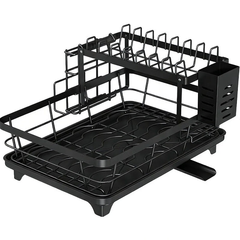 Égouttoir à Vaisselle Acier Carbone Noir, 1 ou 2 Niveaux, 5 Modèles