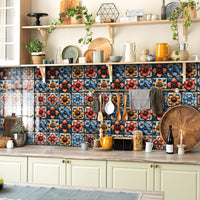 Carreaux Adhésifs Crédence 15 cm, 27 Motifs Colorés, 12 ou 24 Pièces