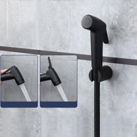 Douchette WC Noire à Gâchette, Seule ou en Kit avec Flexible et Support