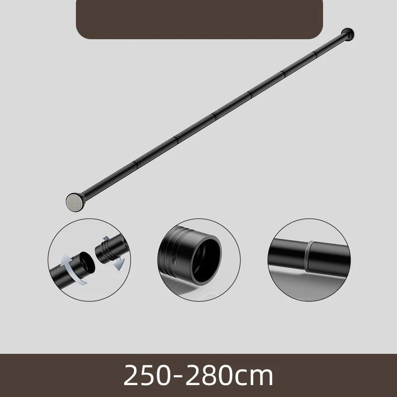 Barre de Douche Télescopique Inox, Noir ou Blanc, 70 à 280 cm