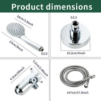 Kit Pommeau de Douche 2 en 1 avec Douchette et Flexible 147 cm
