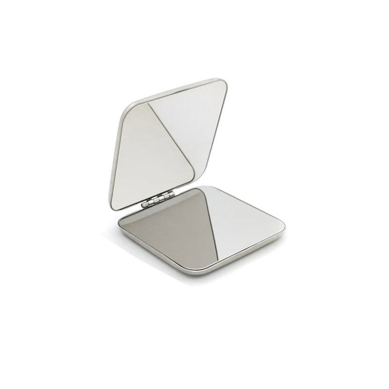 Miroir de Poche Carré Pliable Inox 5,7 cm Double Face