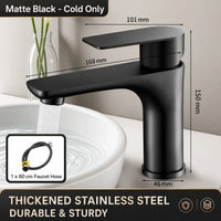 Mitigeur Lavabo Inox Noir Mat Poignée Unique
