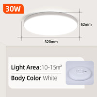 Plafonnier LED Salle de Bain Bois, Puissance et Teinte au Choix