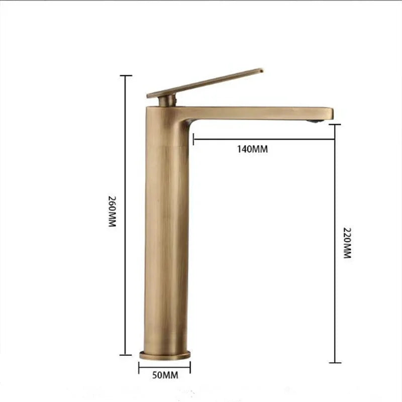 Mitigeur Lavabo Bronze Antique et Bonde Assortie, à la Pièce