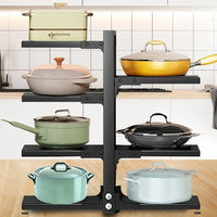 Rangement Sous Évier Casseroles Multi-Niveaux Réglable Noir