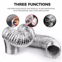 Tuyau de Hotte Aspirante en Aluminium Flexible 1,5 m, Ø 80 à 200 mm