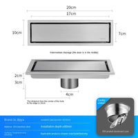 Caniveau de Douche Rectangulaire Inox 304 Anti-Odeur, 20 à 60 cm
