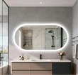 Miroir LED Salle de Bain Ovale Allongé Rétroéclairé Anti-Buée Mémoire