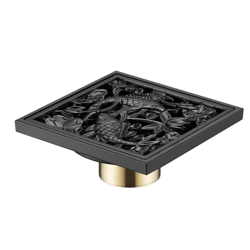 Bonde de Douche Carrée Laiton Multi Finitions 10 à 30 cm
