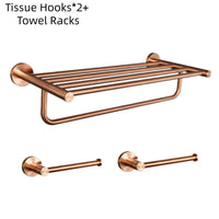 Ensemble d'Accessoires de Salle de Bain Or Rose Brossé Inox