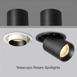 Spot LED Encastrable Télescopique Orientable Cuisine, 5 à 20 W, Noir ou Blanc