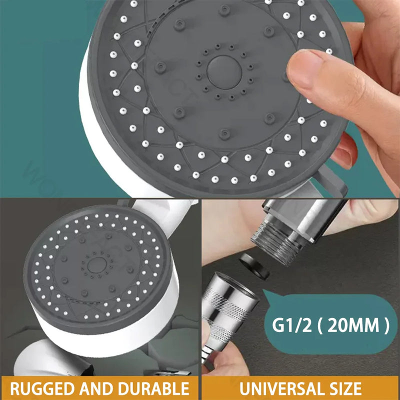 Pommeau de Douche Filtrant 10 Modes Haute Pression avec Bouton Stop