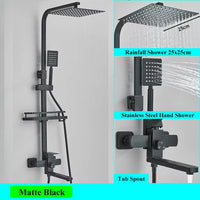 Colonne de Douche Pluie Dorée avec Robinet de Baignoire 25 cm