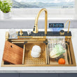 Évier de Cuisine Inox Cascade Multifonction avec Robinet Extractible, 60 à 75 cm