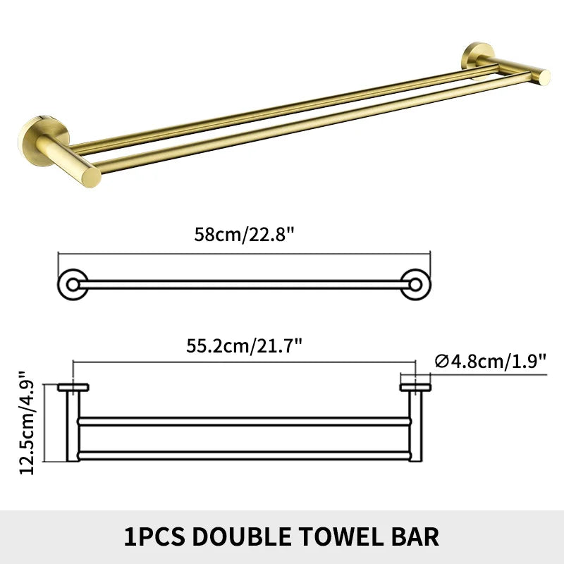 Accessoires Salle de Bain Inox Doré ou Chromé à Choisir