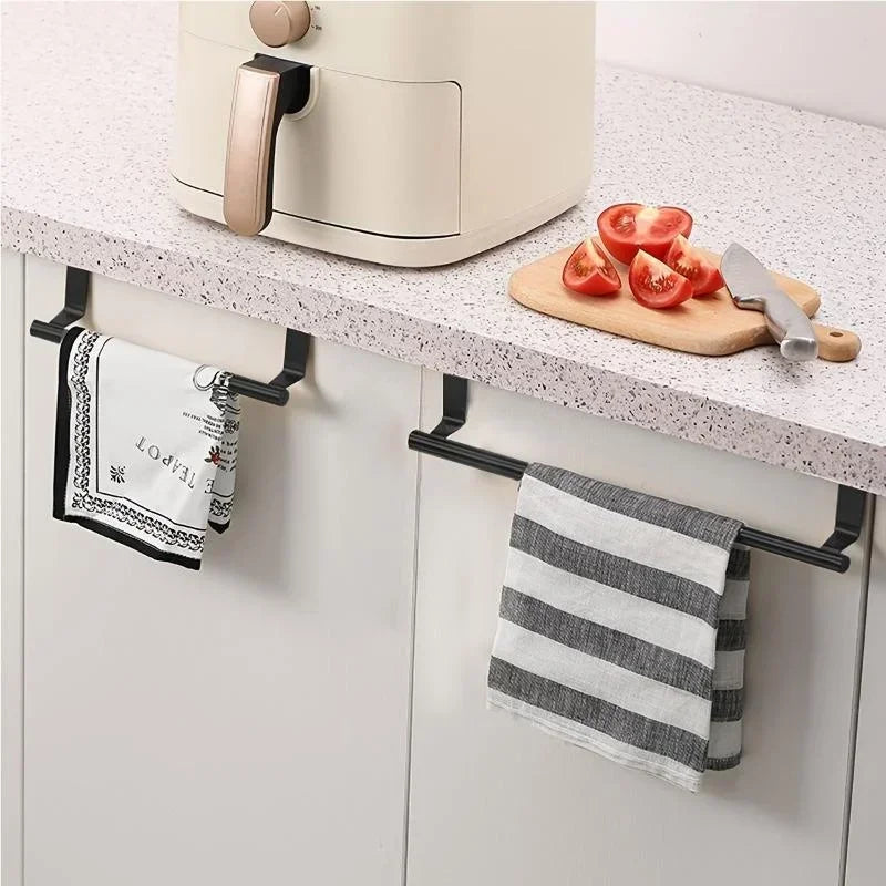 Porte-Serviette Noir pour Porte de Placard sans Perçage 24 ou 36 cm