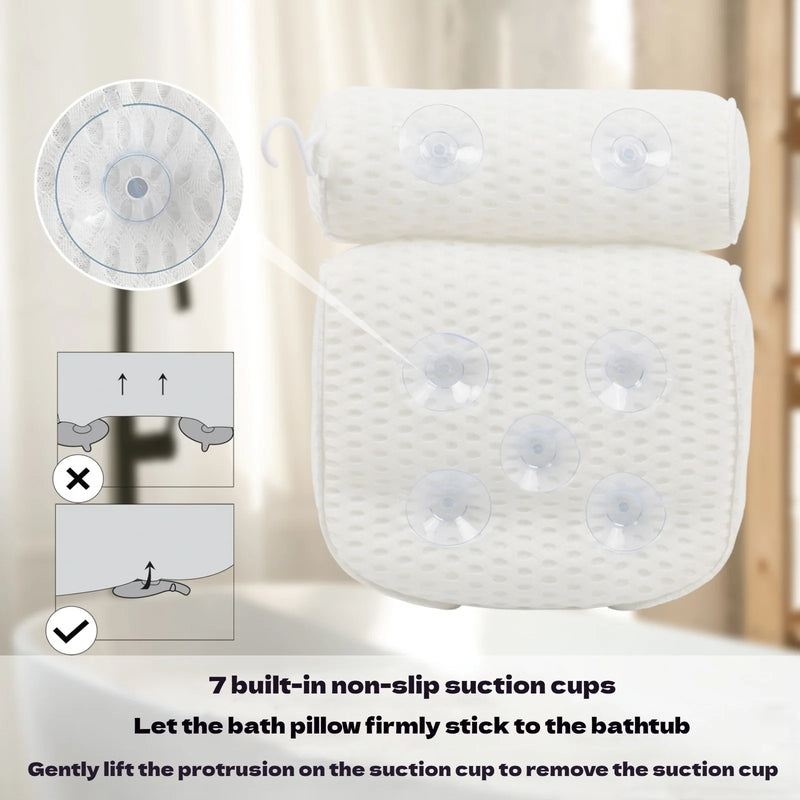 Coussin de Baignoire Duo Nuque et Dos Ventouses