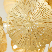 Applique Murale Feuilles de Lotus Doré Rétro, 4 à 8 Lumières G4