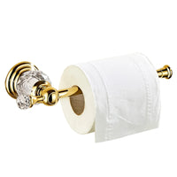Porte-Papier Toilette Mural Cristal à Bras Ouvert, Doré ou Chromé, 25 cm