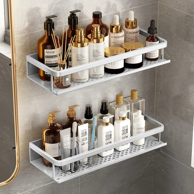 Étagère de Salle de Bain Murale en Aluminium, 30 à 50 cm