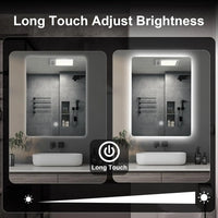Miroir LED Salle de Bain Rectangulaire Tactile 45x60 cm